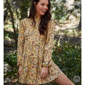 Good luck gem mock neck mid length floral dress